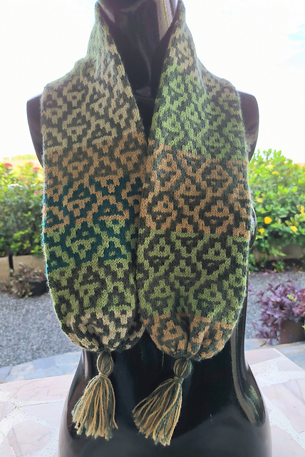 Tasseled Mosaic Scarf